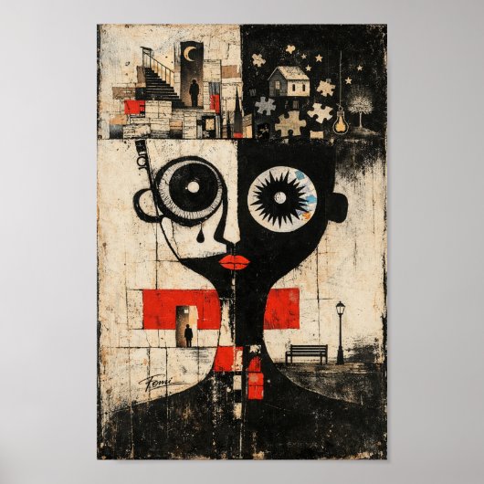 Poster Abstract Surreal Mindscape wall art Portrait (Devant)
