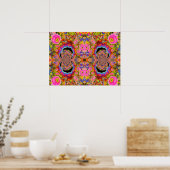 Poster Abstract surreal sunflower mandala, funky fun  (Cuisine)