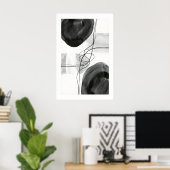 Poster Abstract Wall Art Print Graphite Circles and Fine (Bureau à domicile)