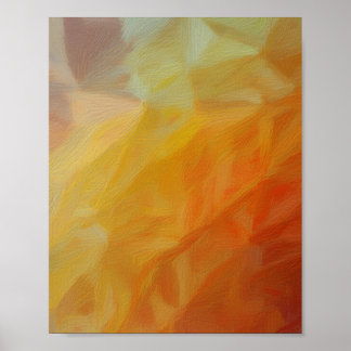 Poster Abstract Warmth: Impressionist Mosaic