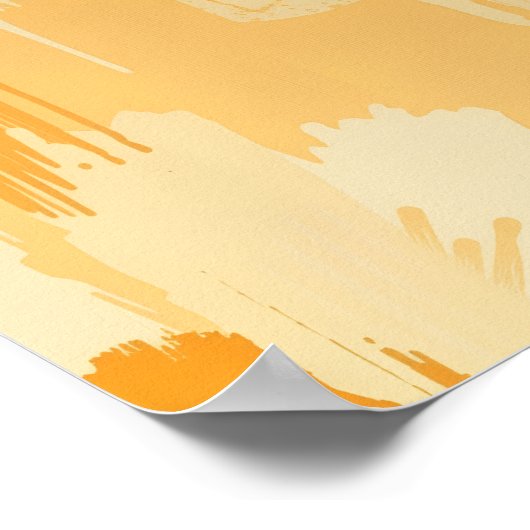 Poster Abstract Yellow and Cream Paint Strokes  (Coin)
