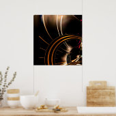 Poster Abstracte art Gold Space (Keuken)