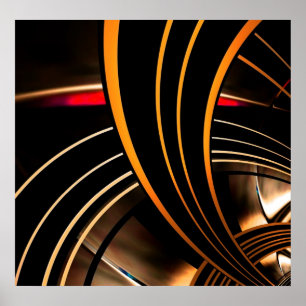 Poster Abstracte Art Gold Space 2