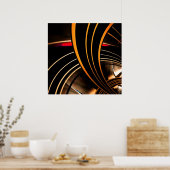 Poster Abstracte Art Gold Space 2 (Keuken)