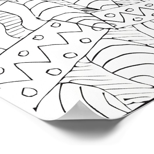 Poster abstracte contouren (Hoek)