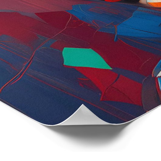 Poster - Abstracte regenboog vrouw (Hoek)