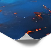 Poster Abstraction Bleue et Feu (Coin)