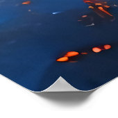 Poster Abstraction Bleue et Feu (Coin)
