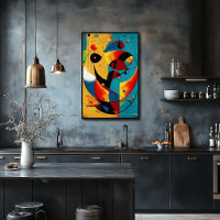 Abstraction d'orbite cosmique en turquoise et mand