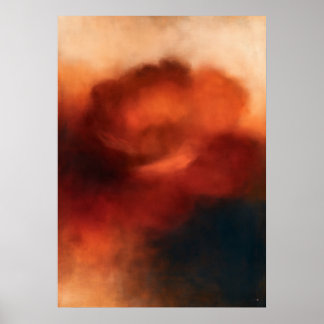 Poster Abstraction Florale Atmosphérique Bara Rose