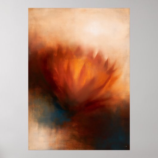 Poster Abstraction Florale Atmosphérique de Protéa (Devant)