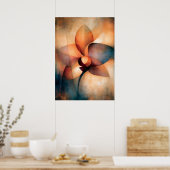 Poster Abstraction Florale Cubiste de l'Orchidée Ran (Cuisine)