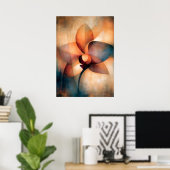 Poster Abstraction Florale Cubiste de l'Orchidée Ran (Bureau à domicile)