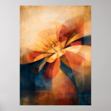 Abstraction Florale Cubiste Souci Doré