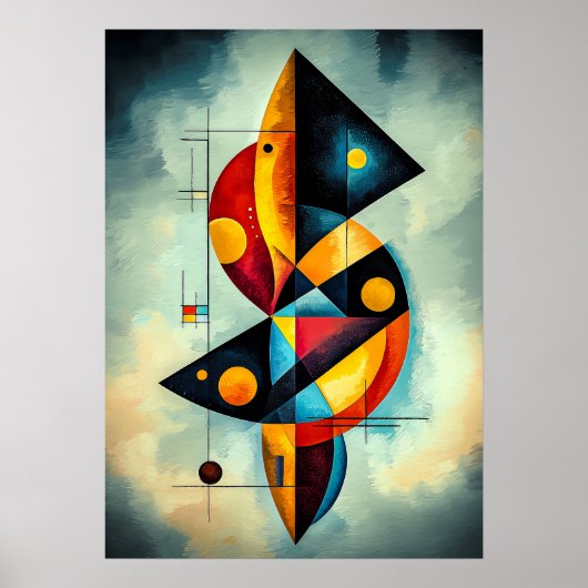 Poster Abstraction Géométrique - Chef-d'œuvre Inspiré (Devant)
