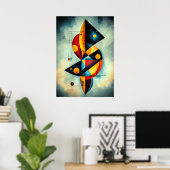Poster Abstraction Géométrique - Chef-d'œuvre Inspiré (Bureau à domicile)