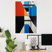 Poster Abstraction Géométrique Moderne (Bureau à domicile)