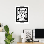 Poster Abstraction Géométrique Moderne Monochrome (Bureau à domicile)