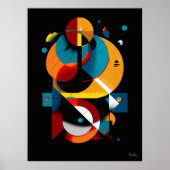 Poster Abstraction Géométrique Moderne – Orbite Bauhaus (Devant)