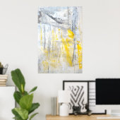 Poster 'Abstraction' Gris et Jaune (Bureau à domicile)