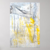 Poster 'Abstraction' Gris et Jaune (Devant)