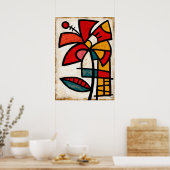 Poster Abstraction Tribale d'Hibiscus (Cuisine)
