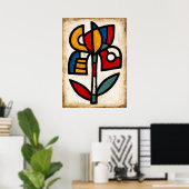 Poster Abstraction Tribale d'Iris Ayame (Bureau à domicile)