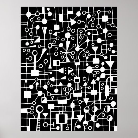 Poster Abstrait 090112 - Blanc en noir (Devant)