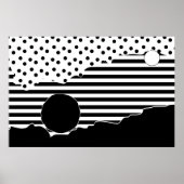 Poster Abstrait à motif noir et blanc déchiré (Devant)