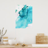 Poster Abstrait aquarelle peinte à la main arrière - plan (Cuisine)