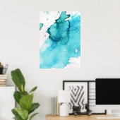 Poster Abstrait aquarelle peinte à la main arrière - plan (Bureau à domicile)