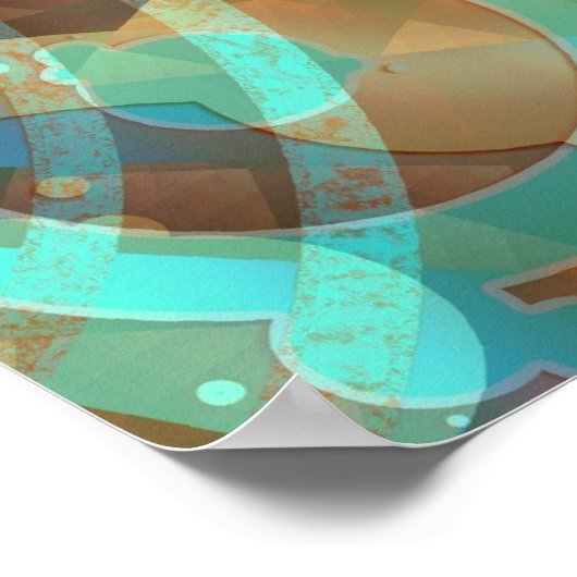 Poster Abstrait AquaRustia (Coin)