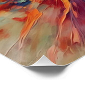 Poster Abstrait arc-en-ciel Flambée de couleur (Coin)