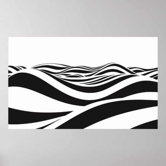 Poster Abstrait arrière - plan des vagues. illusion d'opt (Devant)