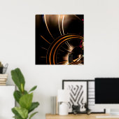 Poster Abstrait Art Gold Space (Bureau à domicile)