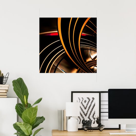 Poster Abstrait Art Gold Space 2 (Bureau à domicile)