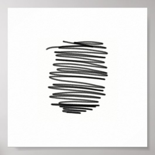 Poster Abstrait Art minimaliste gris blanc (Devant)