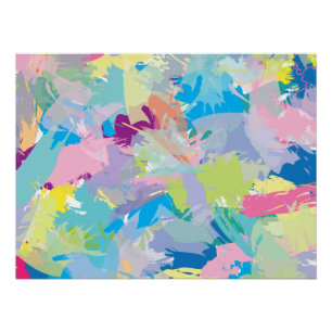 Poster Abstrait Art Moderne Coloré Faux Canvas Imprimer