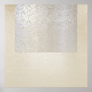 Poster Abstrait Art moderne géométrique Cyber binaire géo