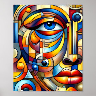 Poster Abstrait Art Stylisé visage humain