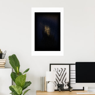 Poster Abstrait artistique sombre avec lueur dorée