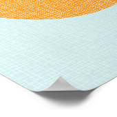 Poster Abstrait Atomique du Milieu du Siècle Aqua, Orange (Coin)