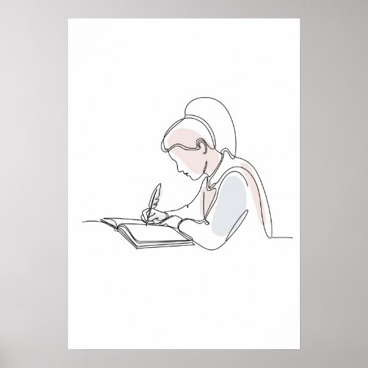 Poster Abstrait auteur une ligne art continu (Devant)