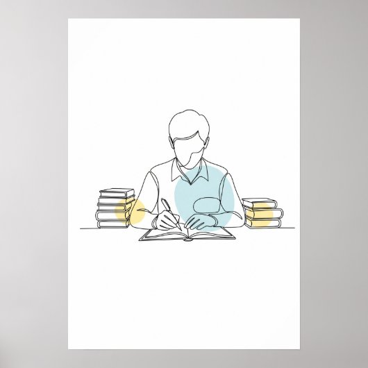 Poster Abstrait auteur une ligne art continu (Devant)