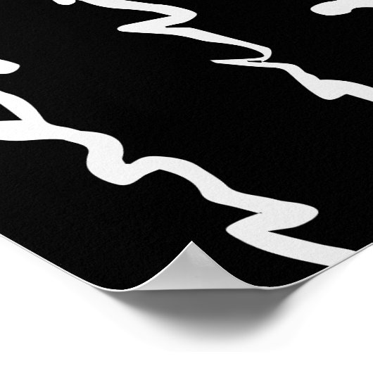 Poster Abstrait Black and White Scribbles (Coin)