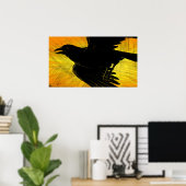 Poster Abstrait Black Crow Grunge (Bureau à domicile)