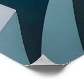 Poster Abstrait Bleu Blanc Or Géométrique Architecture (Coin)