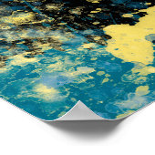 Poster Abstrait bleu et jaune moderne (Coin)