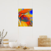Poster Abstrait bleu et orange (Cuisine)