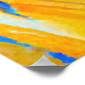 Poster Abstrait bleu et orange (Coin)